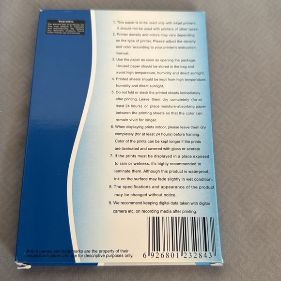 Lot of 4 Boxes G&G Digital Glossy Photo Paper 4x6 Inch 2880 Dpi 20 Sheets in box - Picture 3 of 7